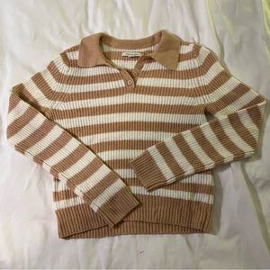 Women’s American Eagle Striped Collared Knit Sweater